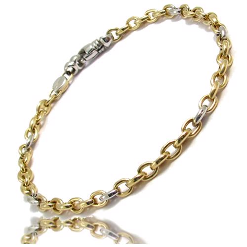 14 karat tofarvet Italienske guld armb�nd, 18� cm