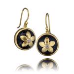 Florence golden silver earrings with black Onyx from Isabel Camille