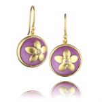 Florence golden silver earrings with pink carbon from Isabel Camille