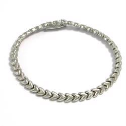 14 karat hvidgulds hjerte armb�nd, 18� cm