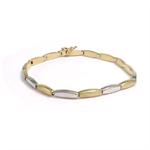 14 karat elegant Italiensk tofarvet guld armb�nd