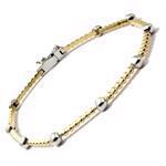 Elegant Italiensk 14 kt tofarvet armb�nd & halsk�de