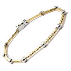 Elegant Italiensk 14 kt tofarvet collier, 45 cm