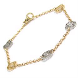 14 karat italiensk designet blomster armb�nd, 18� cm
