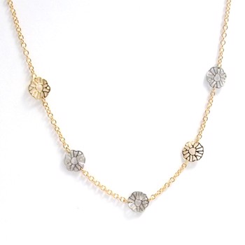 14 karat italiensk designet blomster halsk�de