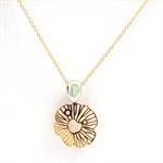 14 karat italiensk designet blomster vedh�ng med k�de