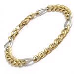 Tofarvet ligth Figaro armb�nd i 14 karat