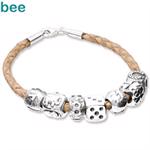 7 lykke charms l�der armb�nd