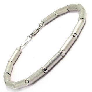Unisex s�lv armb�nd og halsk�de med diamant overflade
