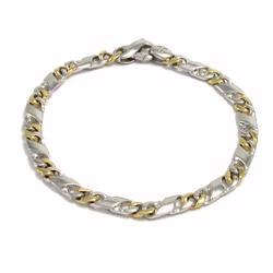 Massiv tofarvet Italiensk 14 karat guld halsk�de, 45 cm og 5,2 mm
