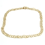 14 karat halsk�de i hamret guld ringe