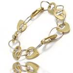 Italiensk designer armb�nd og halsk�de i 14 karat r�f- og hvidguld