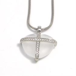 Esprit frost sten hjerte med s�lv & zirkonia