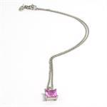 Esprit Pink zirkonia vedh�ng med 42 cm s�lv k�de