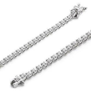 18 kt hvidgulds tennis armb�nd