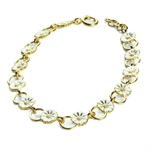 Lund Marguerit armb�nd i s�lv med emaljeret 7,5 mm blomster