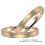 8 karat silkemat r�dgulds ringe med 0,04 ct brillant