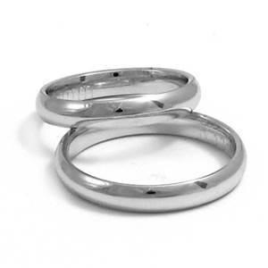 Sterling s�lv vielsesringe p� 3,5 mm og blank overflade