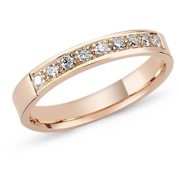 String 14 karat 4,0 mm rosaguld ring med brillanter fra 0,02 til 0,58 ct Wesselton SI