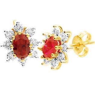 9 kt rubin og diamant �restikker