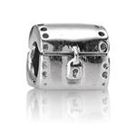 Skatte kiste s�lv charm fra Pandora