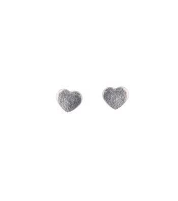 Ørestik sølv rhodineret hjerte flad, fra L&G