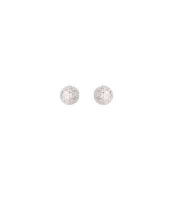 Ørestik sølv rhodineret kugle diamond look 3mm, fra L&G