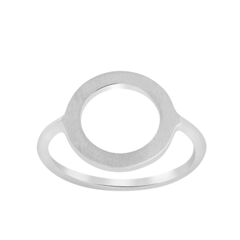 Rhodineret sølvring, cirkel 14mm, fra Nordahl, ringmål 48