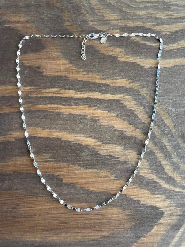 Rhodineret sølv kæde - Glimt, fra L&G