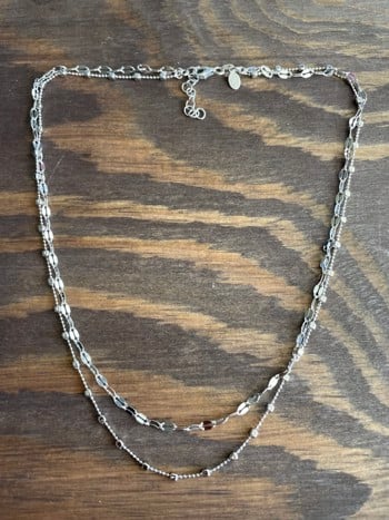 Dobbelt kæde i rhodineret sølv TWO IN ONE, fra L&G