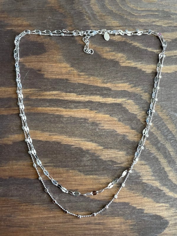 Kæde rhodineret sølv, TWO IN ONE fra L&G
