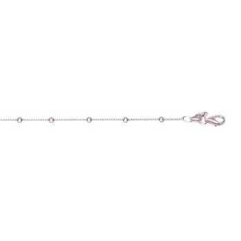 Armbånd sølv rhodineret kugle-kæde, fra L&G