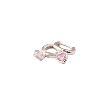 Creol sølv rhodineret pink hjerte, fra L&G