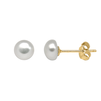 Sølvforgyldt 6 mm perle ørestikker, fra Støvring Design