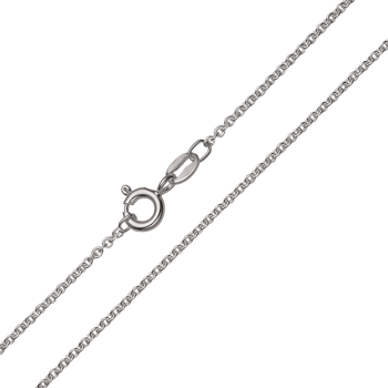 Sølv rhodineret rund anker halskæde, 0.30 mm / ca 1,3 mm bredde længde 42 - 45cm