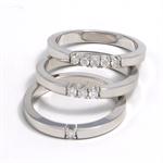 14 karat hvidgulds Alliance ring 2,8 mm m/ 0,03 brillanter