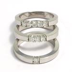 14 karat hvidgulds Alliance ring 3,1 mm m/ 0,05 brillanter