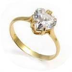 14 karat guldring med hjerte formet zirkonia