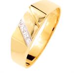 Diamond set flat top men's ring in 9 ct gold