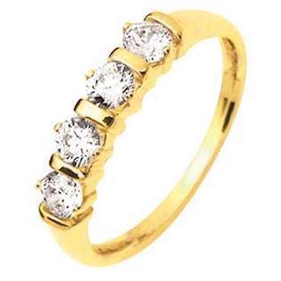 9 karat ring med 4 zirkonia