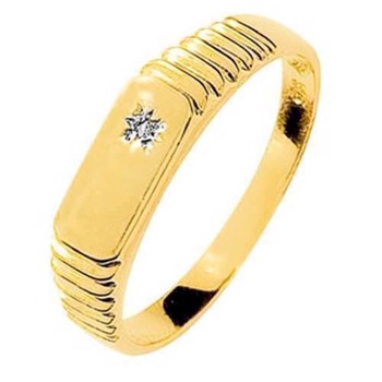 9 ct Gold Men's Dress Ring with Diamond