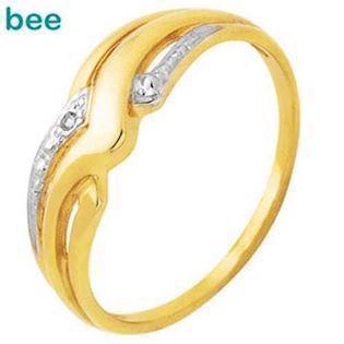 Guld fingerring m/ 1 stk 0,005 ct diamant