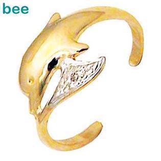 9 kt guld delfin t�ring m/ 0,005 ct