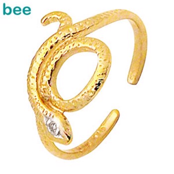 9 kt slange t�ring m/ diamant �je 