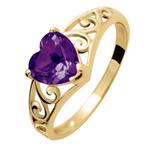 9 kt hjerte Amethyst ring