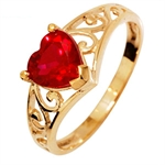 Rubin hjerte ring