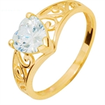 Ring med hjerteformet zirkonia