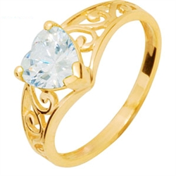 Ring med hjerteformet zirkonia