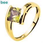 Guld fingerring m/ 7x7 mm kvadratisk oliven zirkonia