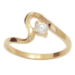 9 kt swing fingerring m/ 4 mm zirkonia